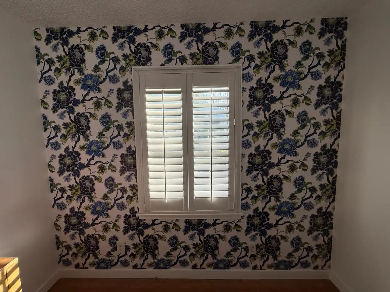 Commercial vinyl wallpaper in hallway
