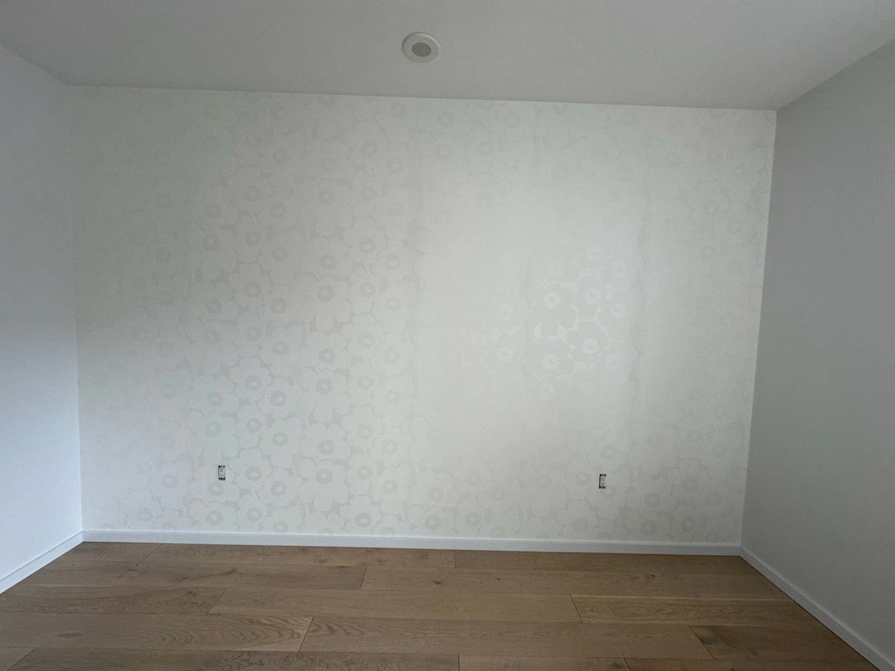 Commercial wallpaper installation in an office space